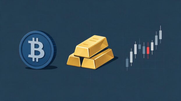 Bitcoin versus gold versus Thai stock market returns — comparison illustration