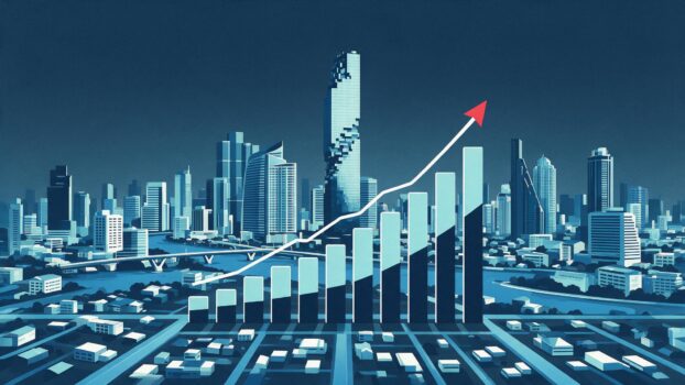 Thai stock market SET quarterly earnings growth — illustration